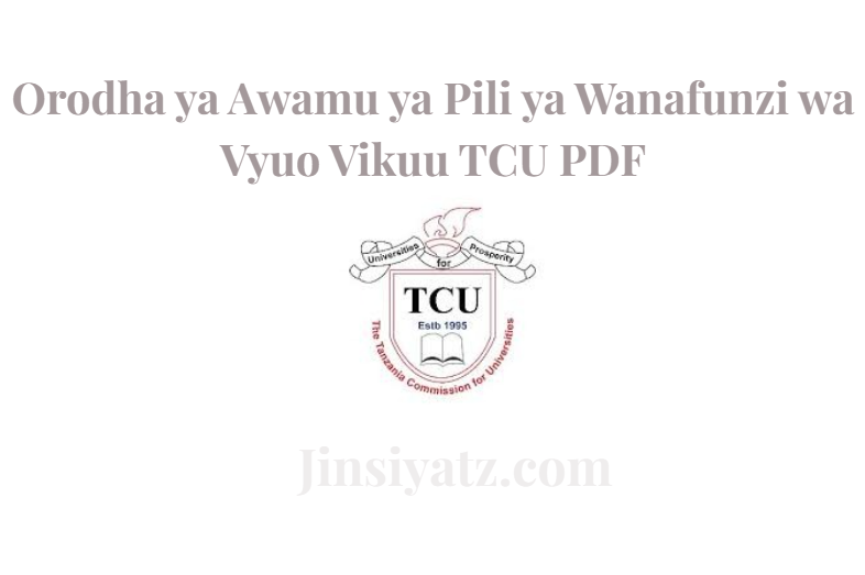 Orodha ya Awamu ya Pili ya Wanafunzi wa Vyuo Vikuu TCU PDF